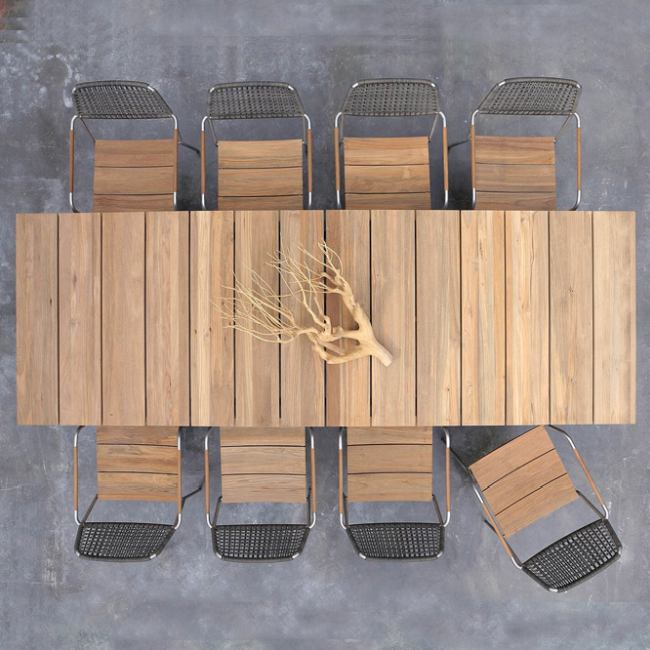Luxury Outdoor Dining Furniture Melbourne Australia - Mamagreen Big Daddy Dining Table In Teak With Matching Dining Chairs