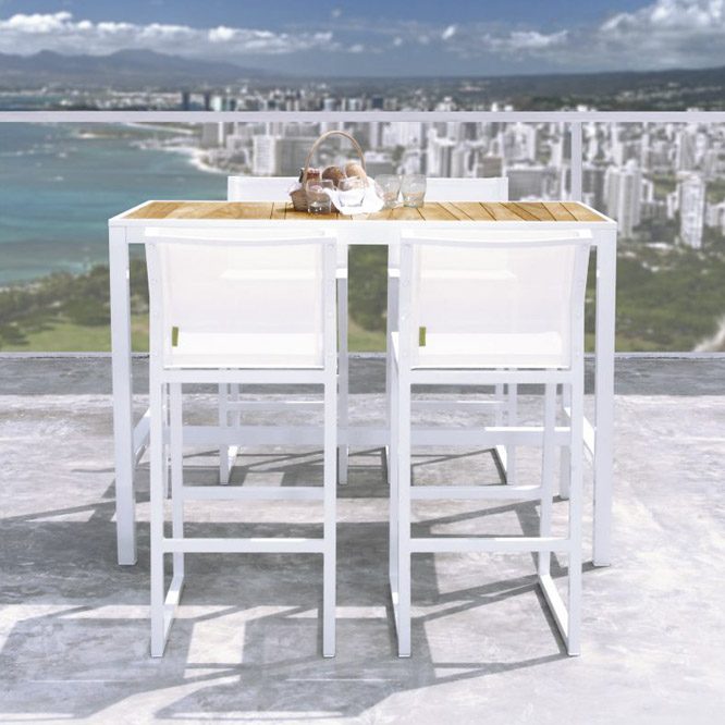 Luxury Outdoor Bar Furniture Melbourne Australia - Mamagreen Allux Bar Table And Abstract Bar Chairs In White