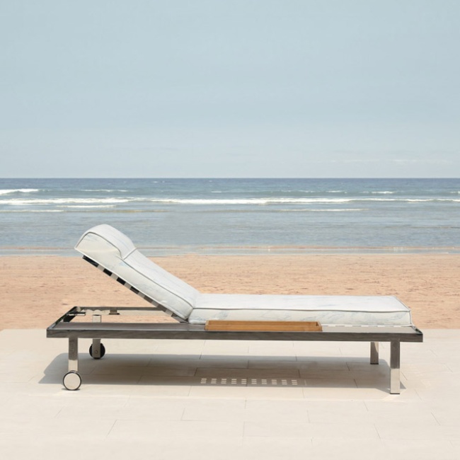 Luxury Outdoor Lounge Furniture Melbourne Australia - Mamagreen Albatross Multi-Position Sunbed With Side Tray