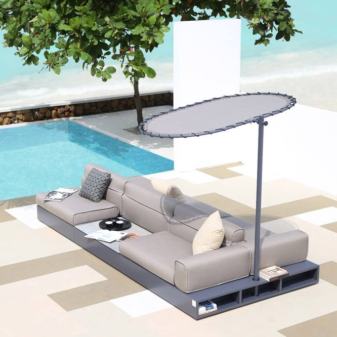 Luxury Outdoor Lounge Furniture Melbourne Australia - Mamagreen Boulevard Lounge Double-Sided With Shade