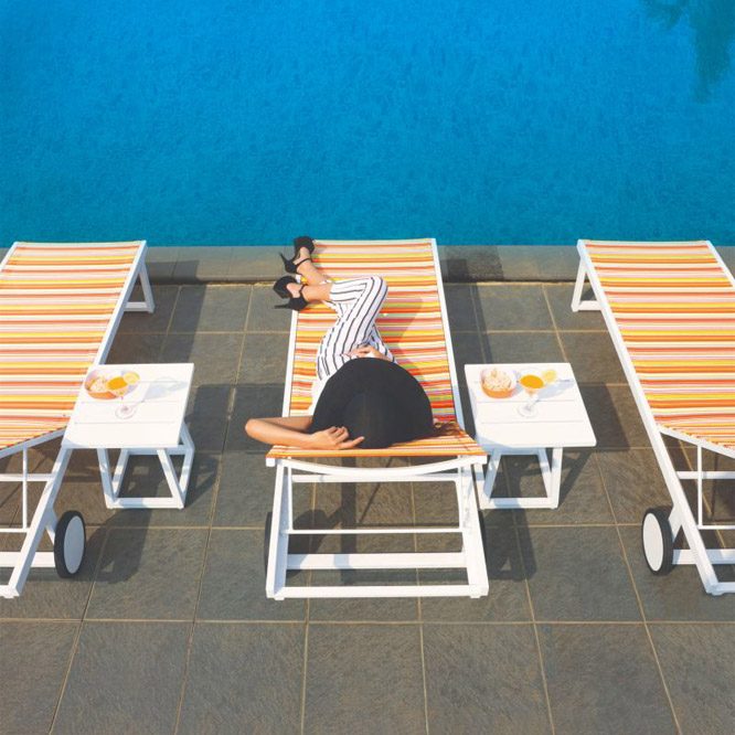 Luxury Outdoor Pool Furniture Melbourne Australia - Mamagreen Stripe Sun Lounger