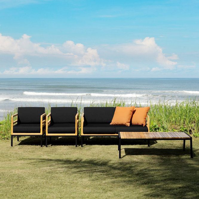 Luxury Outdoor Lounge Furniture Melbourne Australia - Mamagreen Zudu Stripe Lounge 1 And 2 Seaters