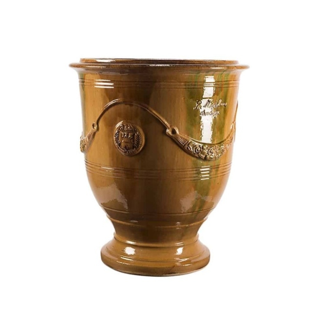Traditional Large Flamme Flamed Effect Classic French Pot Urn from Anduze France