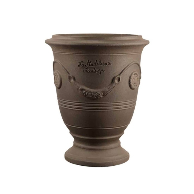 Traditional Classic French Pot With Natural Matt Dark Brown Finish from Anduze France
