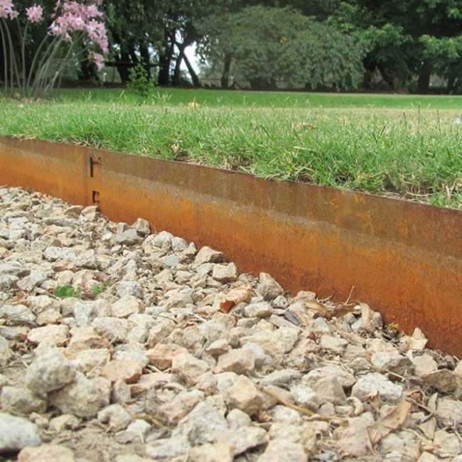 Everedge Garden Edging on Path - Cor-Ten Steel