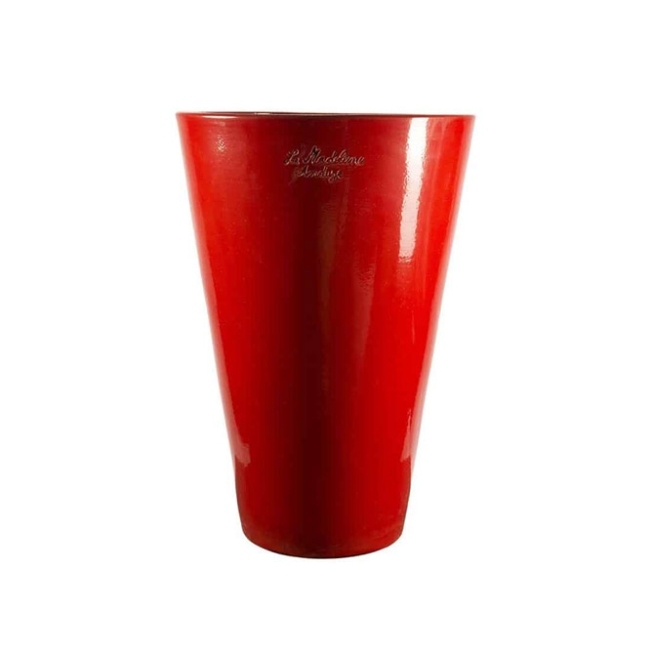 Extra Large Red Contemporary Mazagran French Pot With A Glaze Finish from Anduze France