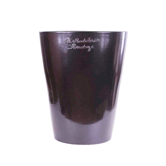 Large Eggplant Skin Contemporary Mazagran French Pot With A Glaze Finish from Anduze France