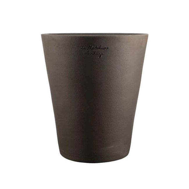 Large Dark Brown Contemporary Mazagran French Pot With A Natural Matt Finish from Anduze France