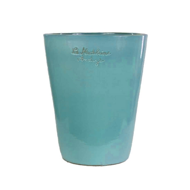 Large Turquoise Contemporary Mazagran French Pot With A Glaze Finish from Anduze France