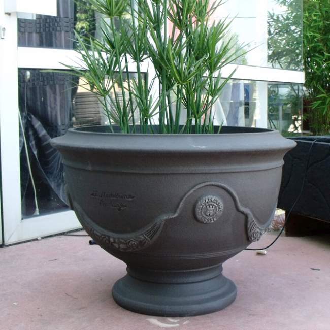 Large Classic French Bowl With Natural Matt Dark Grey Finish