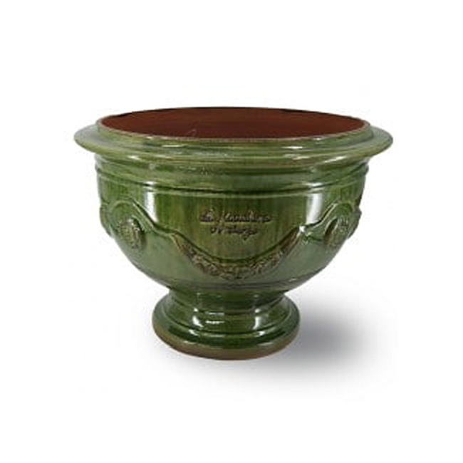 French Garden Bowl In Green Glaze