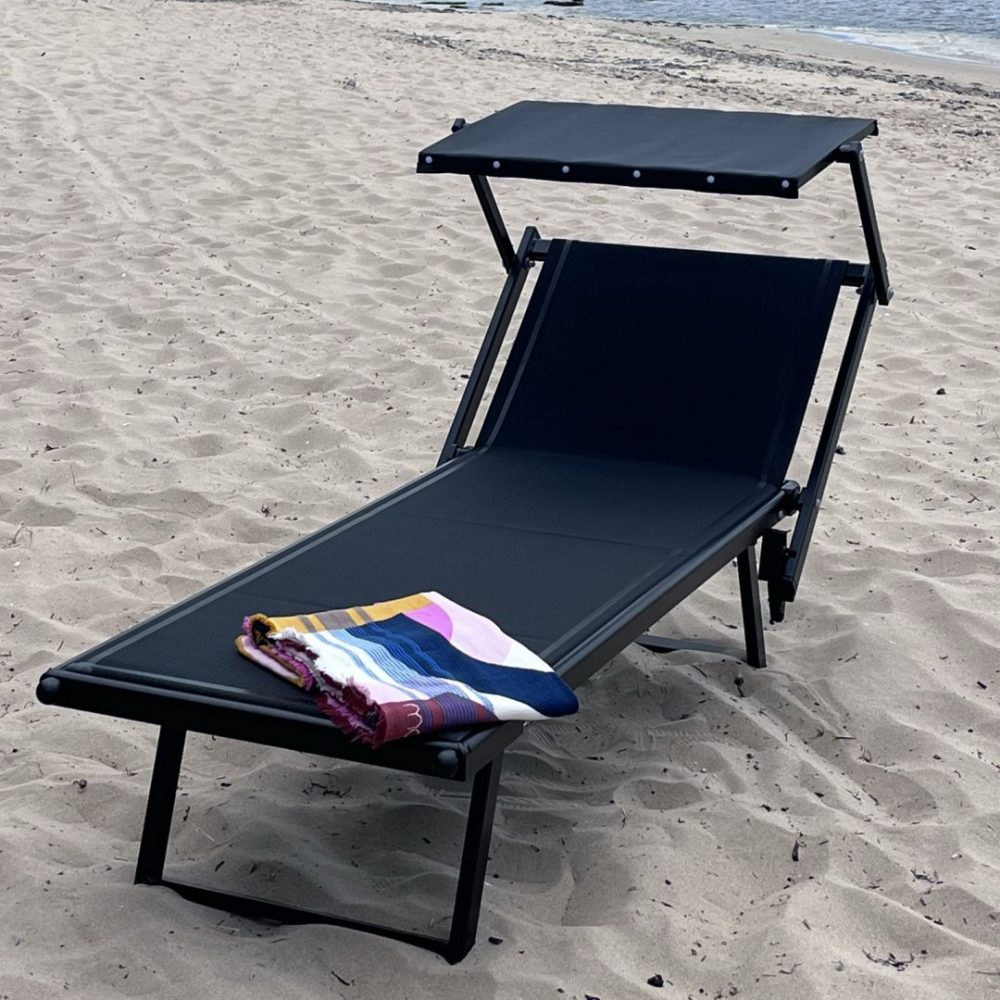 Black Italian Sun Loungers Australia - On A Beach In Victoria