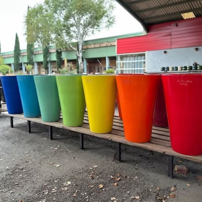 A rainbow of Contemporary French Pots from Anduze France - Mazagran Model